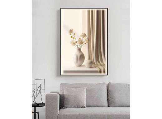 Black Frame 80*120 Cm Vase Flower Crytsall Porsalein Painting 